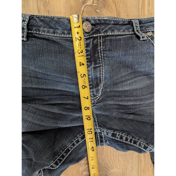 LONG Silver Aiko Mid Rise Jeans (33L) Bootcut EUC - Picture 7 of 12